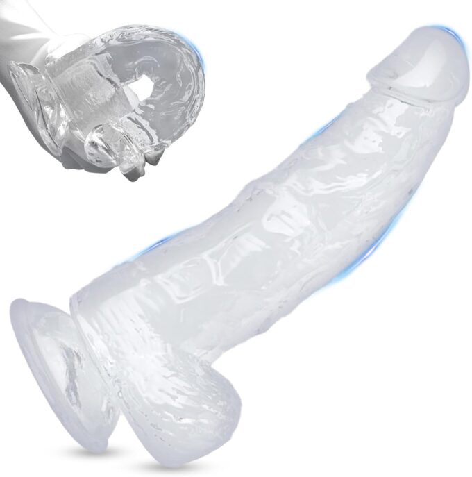 Anal Dildo Kristall Transparent Dildo mit Starke Saugnapf,4 Größen Realistischer Dildo Sex Spielzeug für die Männer,Dildo Groß Dildo Dick Riesen Dildo Penis,Analspielzeuge für Frauen Männer (S)