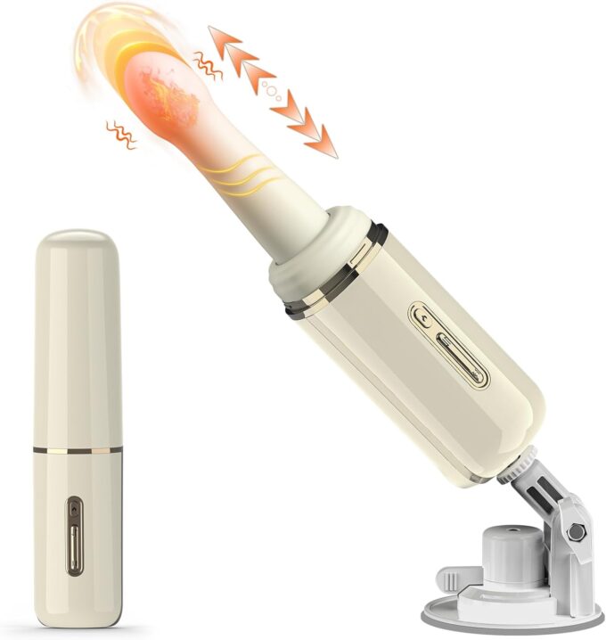 Realistische Vibratoren Dildo für Frauen, Sexmaschine Anal Dildo Vibration mit 7 Vibrationen & 7 Stößen, Sex Spielzeug für die Farue mit Heizung, Diloschwanz Vibrator für Klitoris G Punkt Stimulator