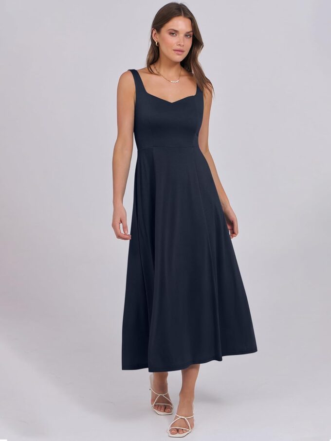 ANRABESS Women Summer Casual Dress Sleeveless Smocked Back Tank Midi Dresses 2025 Beach Vacation Sundress with Pockets – Bild 2