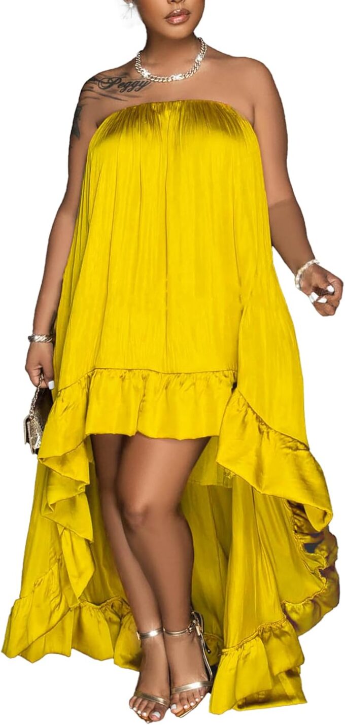 Womens Sexy Summer Dresses Halter Neck Plus Size Long Maxi Dress Casual Floral Beach Sun Dresses with Pockets