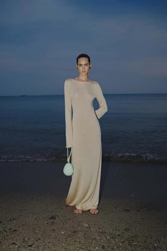 Women's Long Sleeve Ribbed Knit Maxi Dress - Musa – Bild 3