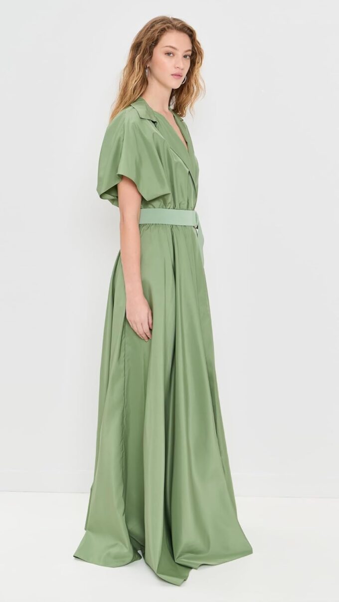 Norma Kamali Women's Belted Flared Maxi Dress – Bild 4