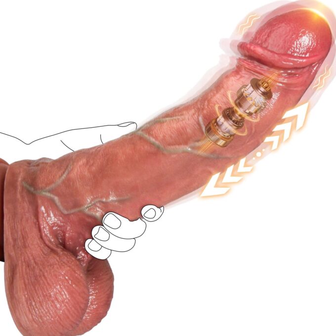 Realistischer Dildo Vibrator für Frauen 27.8cm Klassische Dildo mit 7 Stoßfunktion und 10 Vibrationsmodi, Sex Spielzeug für die Frau Flüssigsilikon Anal Vibratoren für Mann Penis Dildos mit Saugnapf
