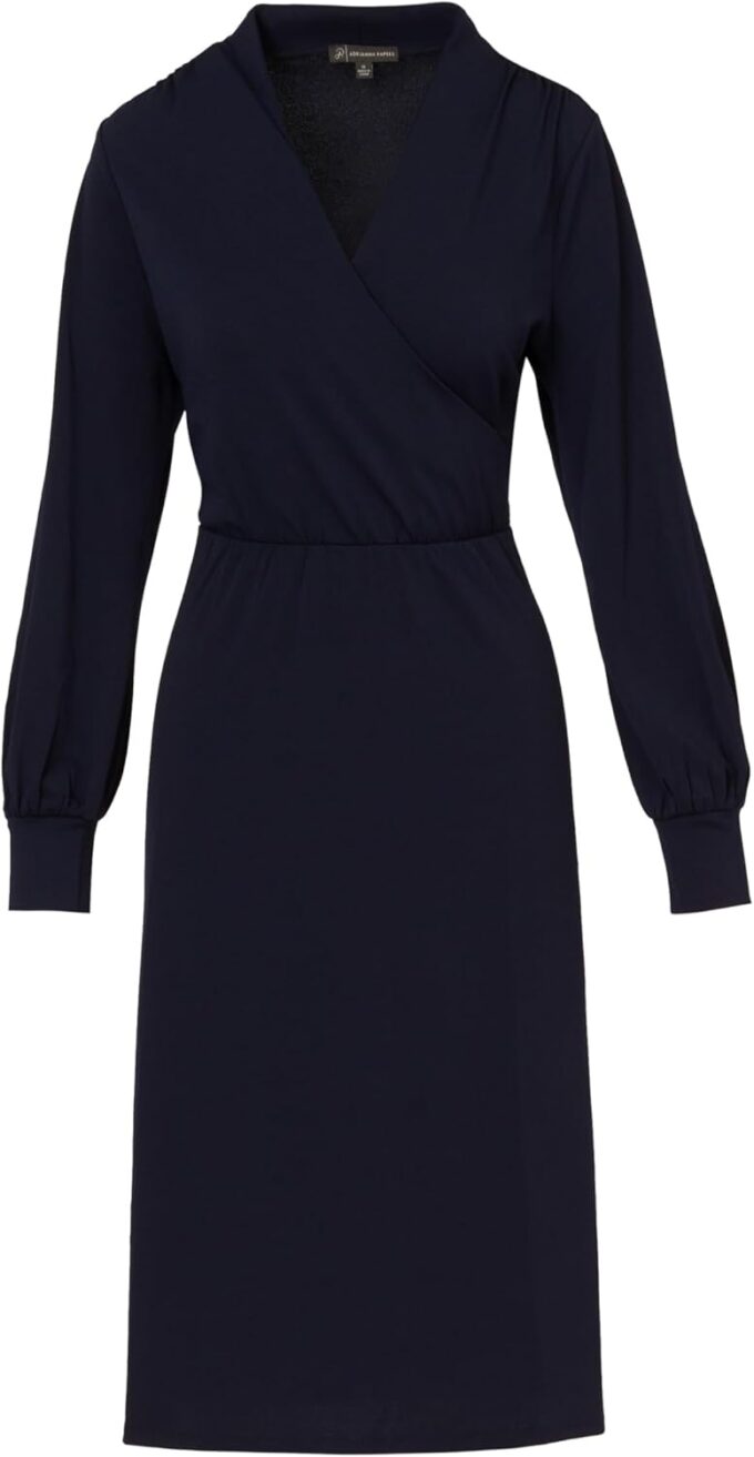 Adrianna Papell Women's Long Sleeve Wrap Midi Dress – Bild 5
