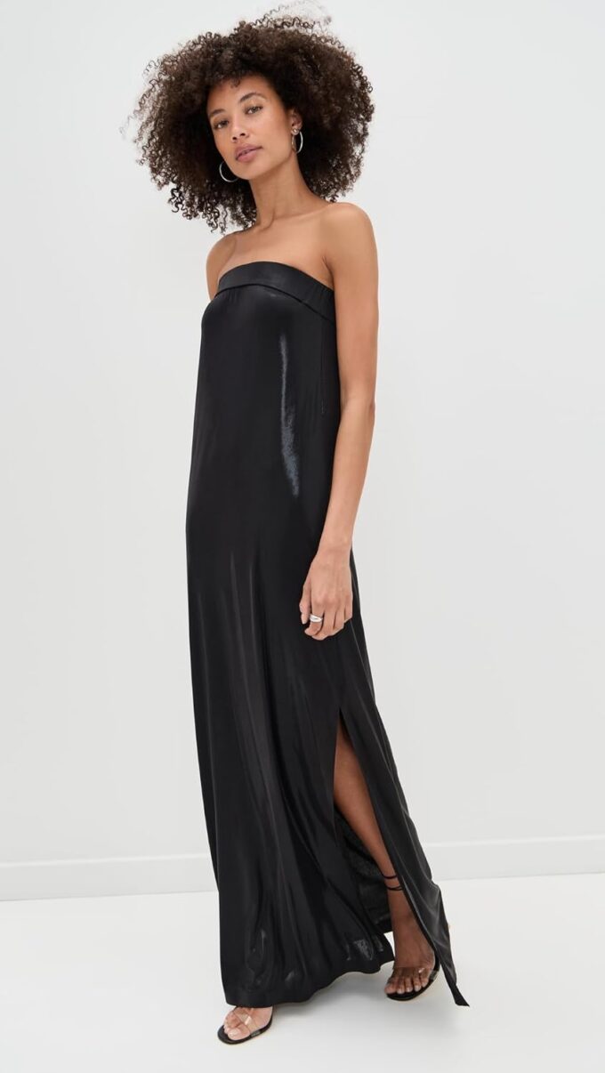 Norma Kamali Women's Strapless Tailored Side Slit Gown – Bild 5