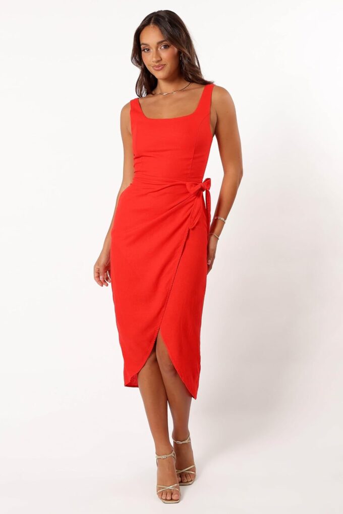 Petal & Pup Women's Misty Wrap Midi Dress – Bild 6