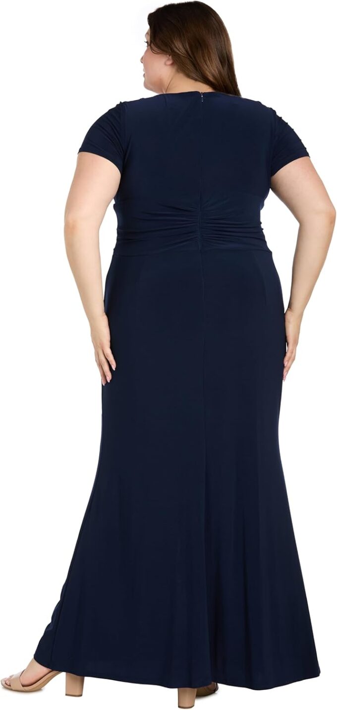 R&M Richards Womens Embellished V-Neck Evening Dress – Bild 6