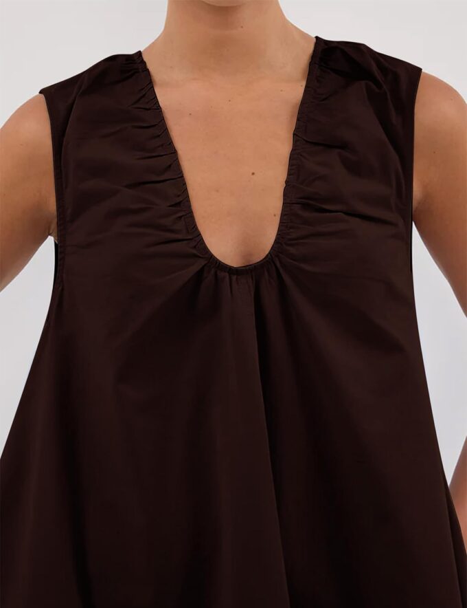MISSACTIVER Women's Sleeveless Babydoll Tank Mini Dress Scoop Neck Ruched Short Dress with Pockets – Bild 3