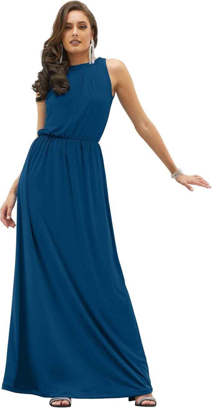 KOH KOH 2025 Sexy Sleeveless Summer Formal Flowy Casual Gown