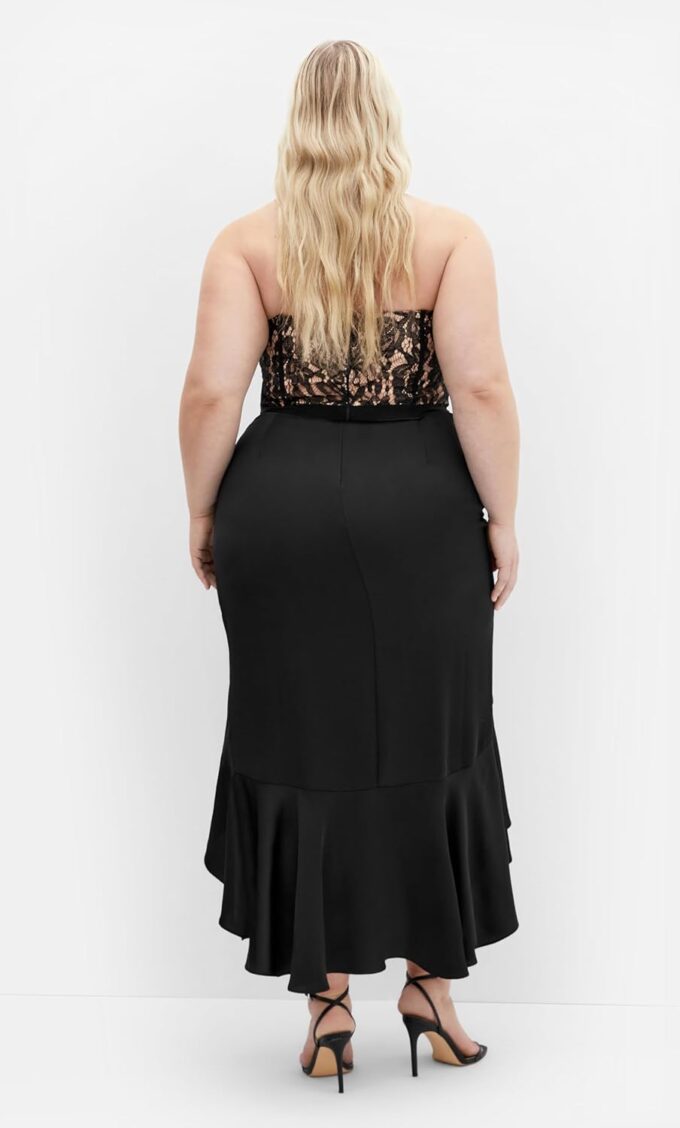 City Chic Women's Plus Size Lace Ruffle Dress – Bild 3