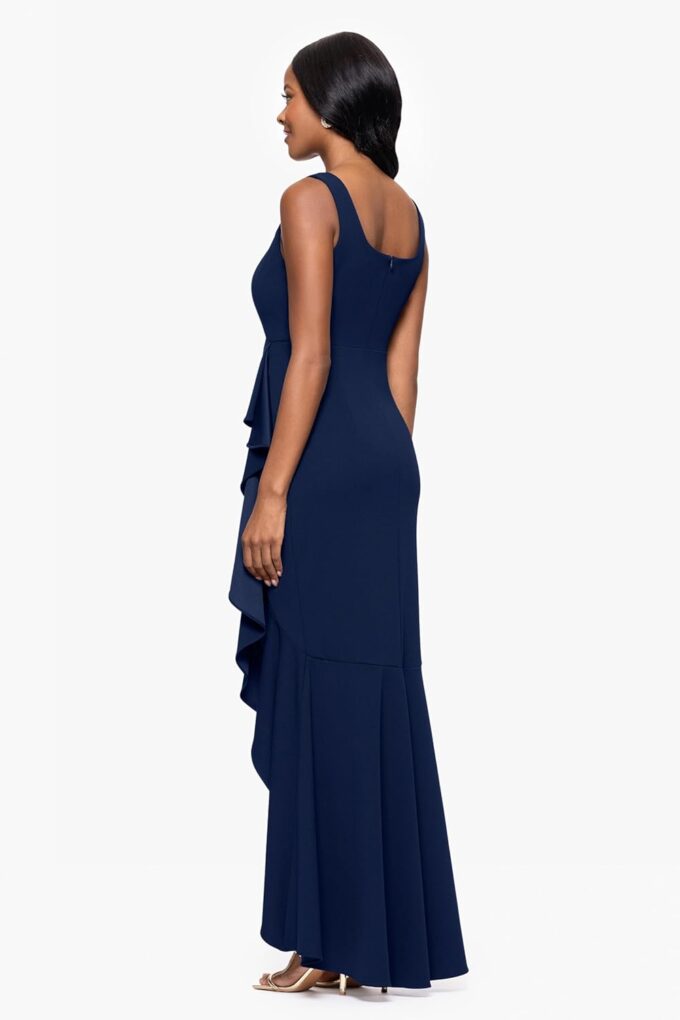 Betsy & Adam Women's Floor-Length, Sleeveless, Ruffle Detail, with Mermaid Silhouette – Bild 3