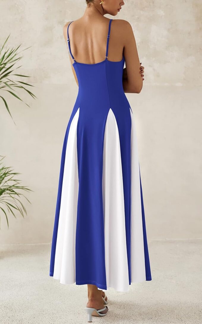 PRETTYGARDEN Spaghetti Strap Backless Summer Dresses for Women 2025 Flowy Maxi Dresses Sleeveless Wedding Guest Dress – Bild 5