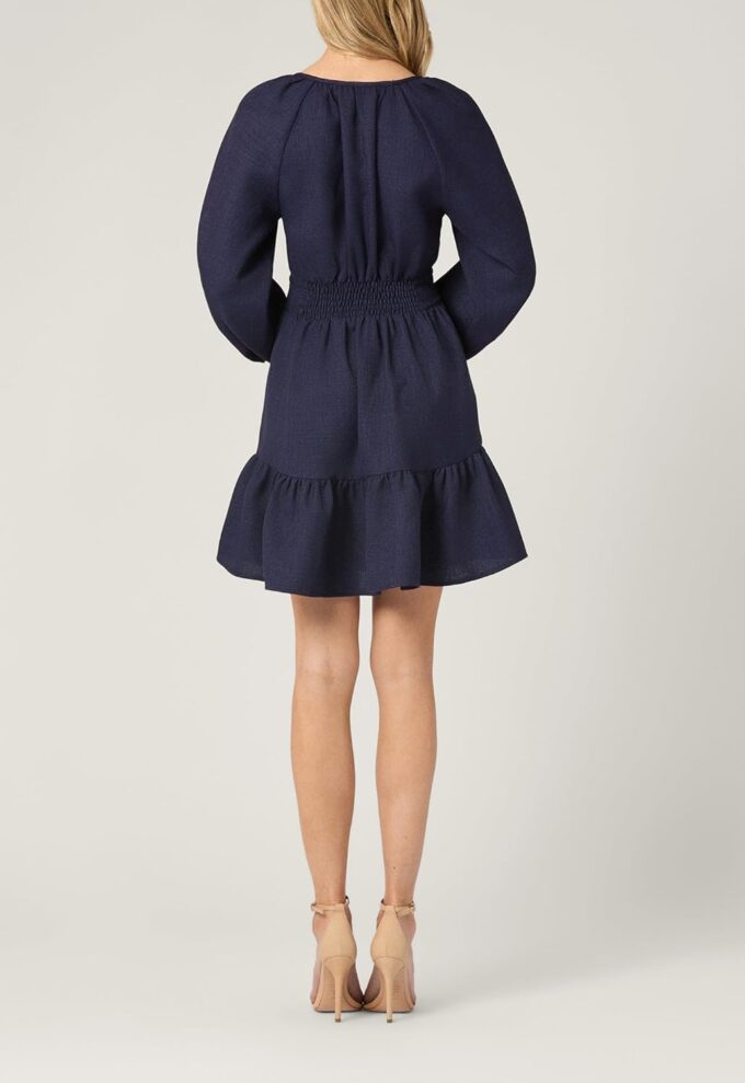 Shoshanna Women's Navy Linen Tate Dress – Bild 2