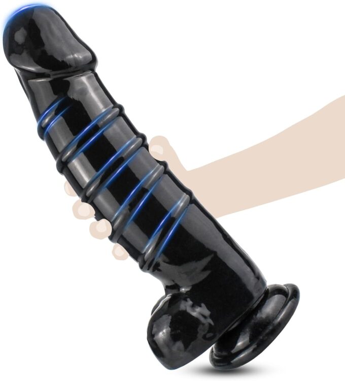 BDSMYEE riesen Dildo realistische Dildos Monster Dildo Anal Dildo mit Saugnapf erotisches Sexspielzeug für Frauen solo Sex Spielzeug für die Frau extrem hart (Schwarz, XXL)