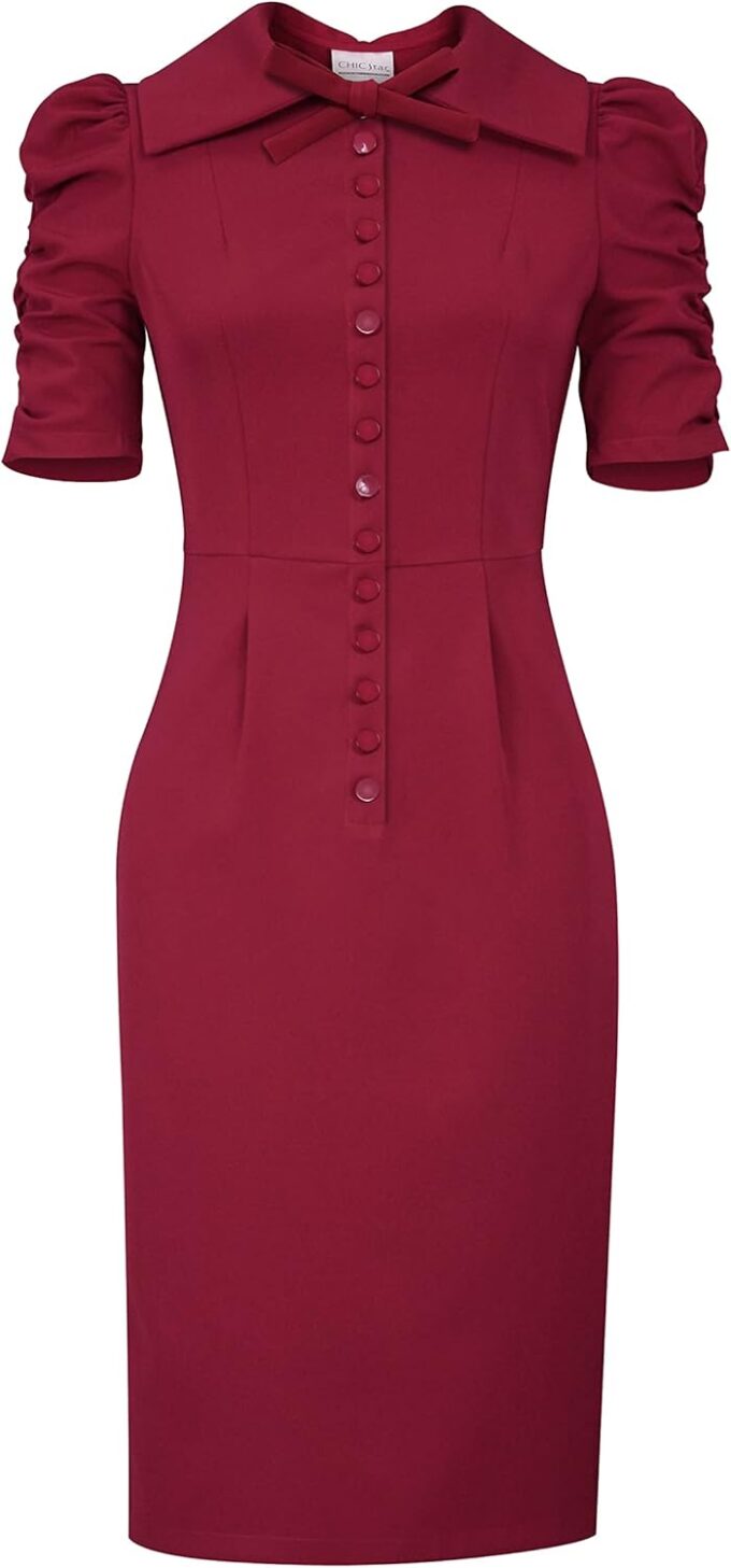 CHIC STAR Womens Button Midi Dress