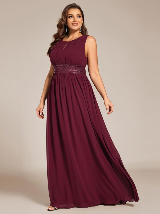 Ever-Pretty Plus Women's Summer Sleeveless Plus Size Formal Gowns Bridesmaid Dresses with Empire Waist Round Neck – Bild 3