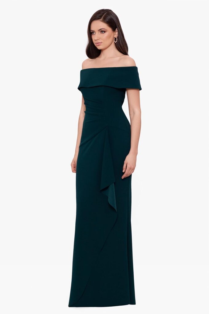 Xscape Women's Long Scuba Crepe Off-The-Shoulder Dress with Center Back Zipper – Bild 2
