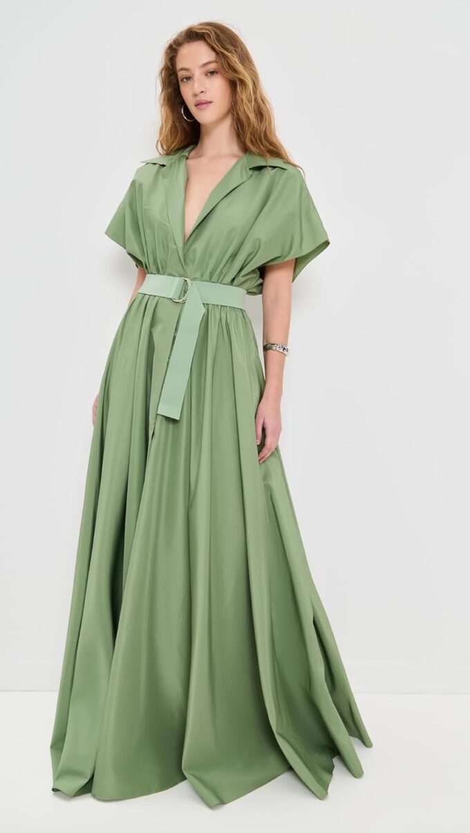 Norma Kamali Women's Belted Flared Maxi Dress – Bild 2