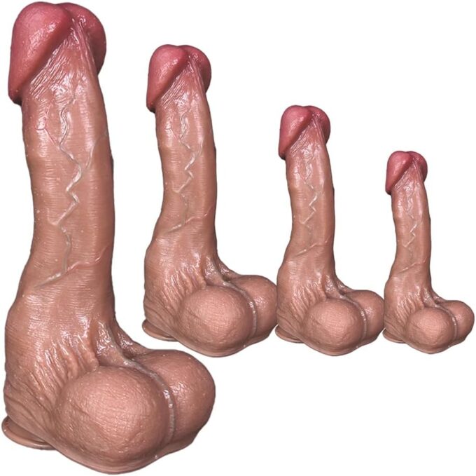 Kuaecr Extra Langer Flexibel Silikon Realistischer Riesendildo Analdildo Weichen Monster Dildo mit Echten Venen Hoden Starkem Saugnapf Perfekter Big Penis Erotisch Sexspielzeug für Frauen Männer(M)