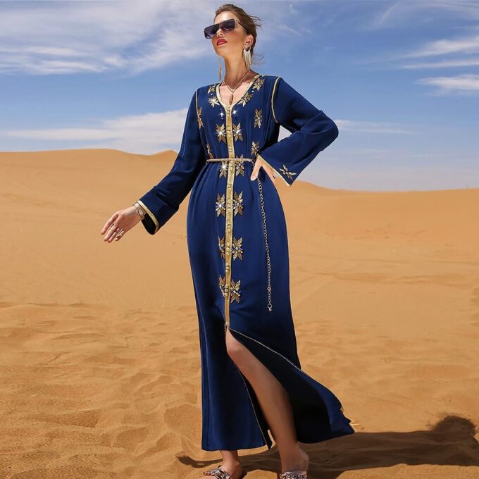 PolyJolly Handmade Bead Abaya Dress for Women Dubai Sadui Fancy Moroccan Kaftan Wedding Attire Collection – Bild 5