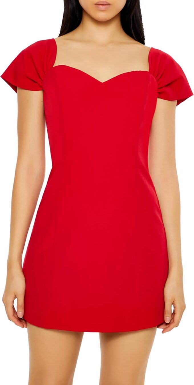Forever 21 Women's Sweetheart Cap-Sleeve Mini Dress – Bild 2
