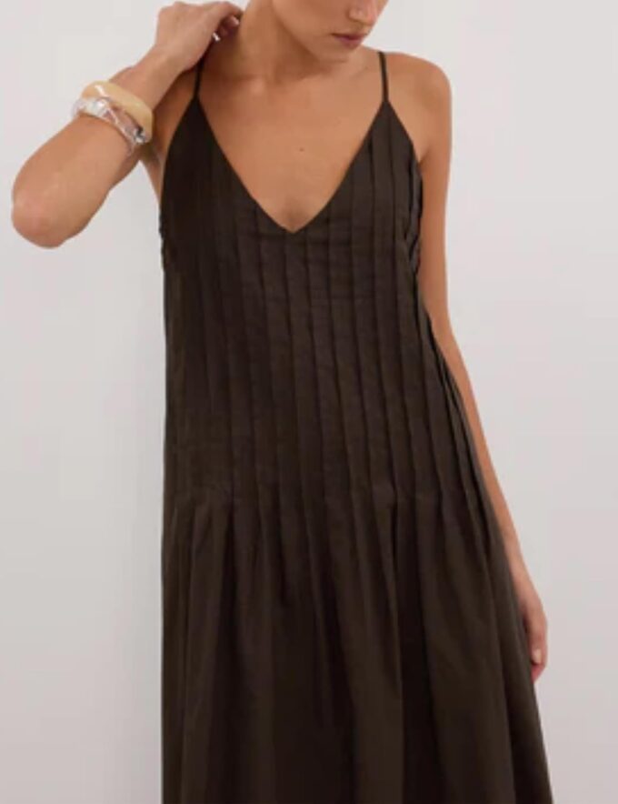 MISSACTIVER Women V Neck Pleated Maxi Dress Sleeveless Backless Long Dress Adjustable Spaghetti Straps Elegant Summer Dresses – Bild 6