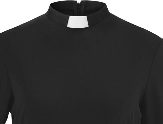 Women's Bell Sleeve Church Dress Clergy Fishtail Tab Insert Collar Priestess Dress – Bild 4