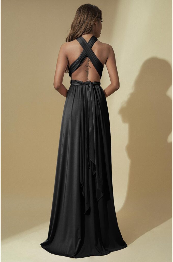 GORAIS Women Infinity Dress for Bridesmaid Long Evening Maxi Wrap Dresses Convertible Prom Wedding Gown – Bild 2