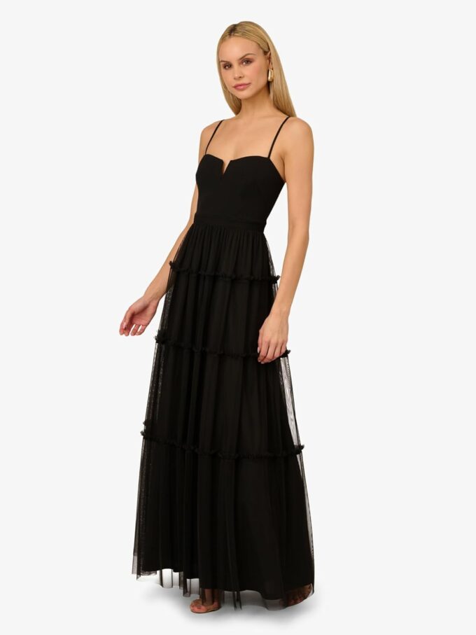 Adrianna Papell Women's Mesh Strapless Long Dress – Bild 3