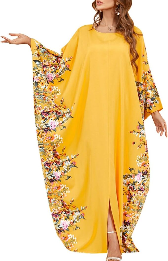 ODIZLI Muslim Abaya for Women Long Dresses Dubai Pendant Bat Sleeves Turkey African Caftan Vest
