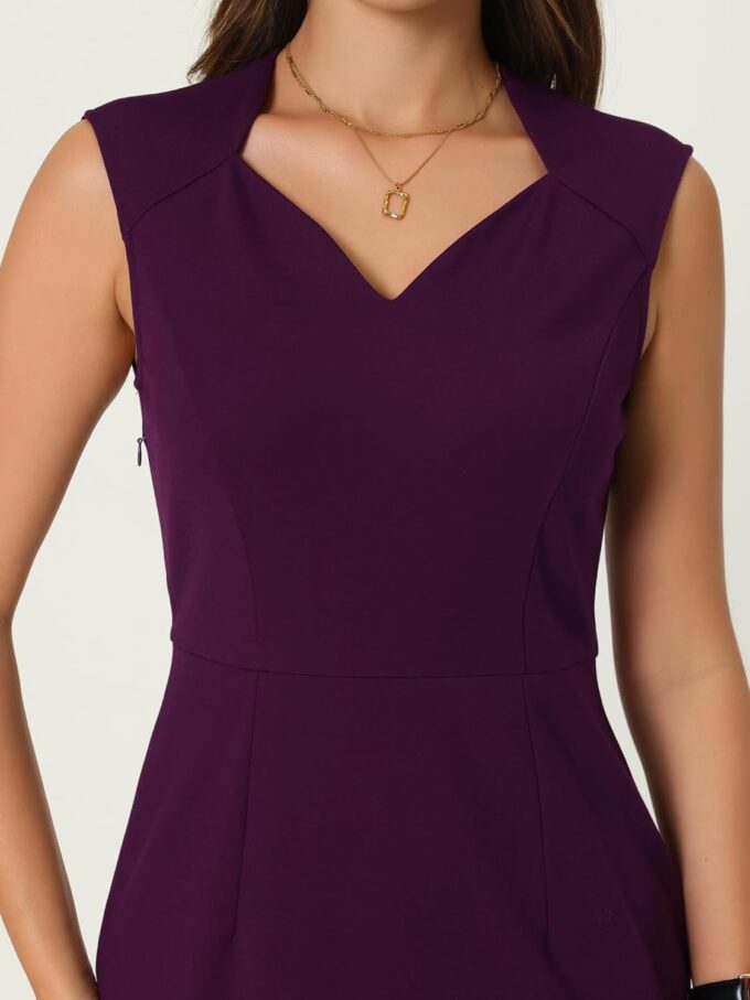 Hobemty Damen Arbeit Etuikleider Sweetheart-Ausschnitt ärmelloses Bleistiftkleid – Bild 4