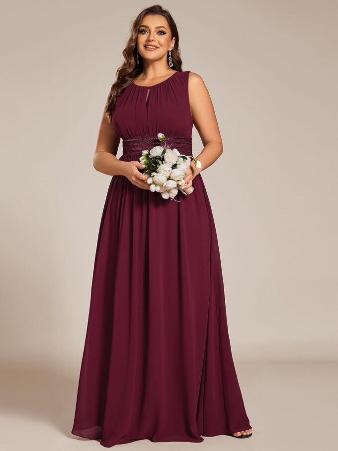 Ever-Pretty Plus Women's Summer Sleeveless Plus Size Formal Gowns Bridesmaid Dresses with Empire Waist Round Neck – Bild 4