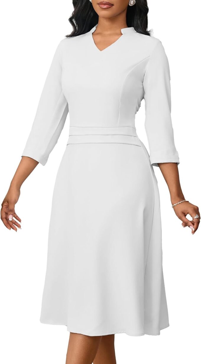 INR Dress for Women Dinner Dress Formal Fit and Flare Elegant Wedding Guest Cocktail Party and Work Dresses – Bild 4