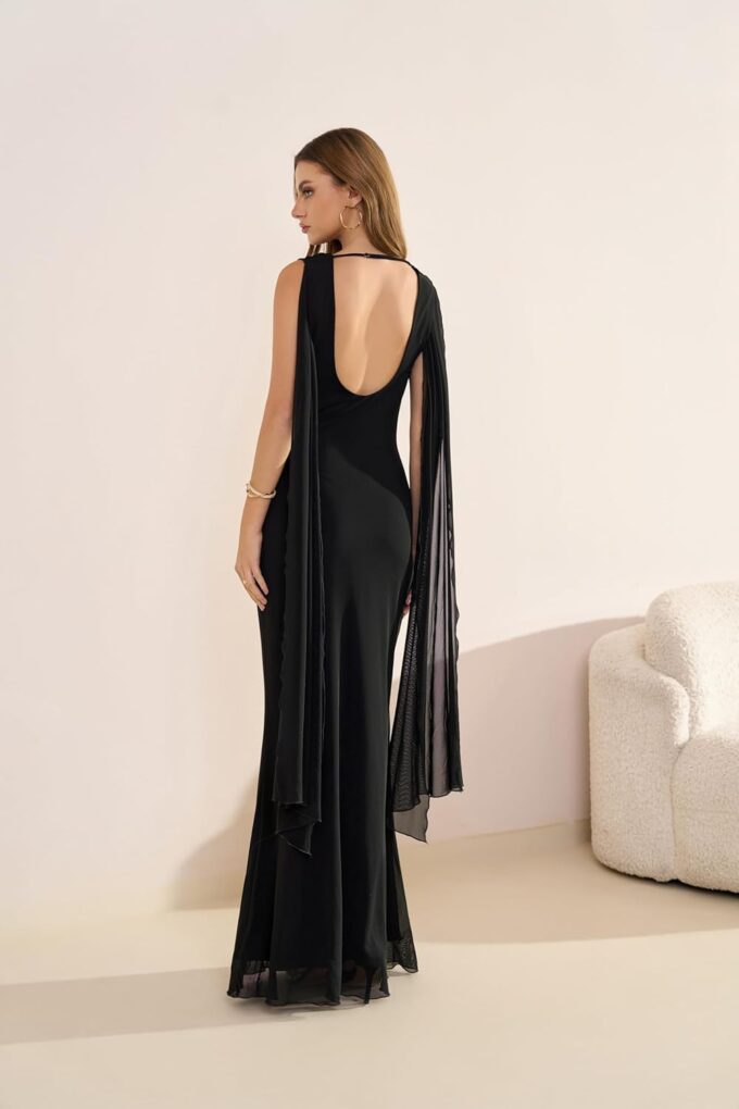 Parthea Women's Summer Formal Wedding Guest Dresses Sleeveless Backless Long Elegant Evening Party Maxi Bodycon Dress – Bild 2