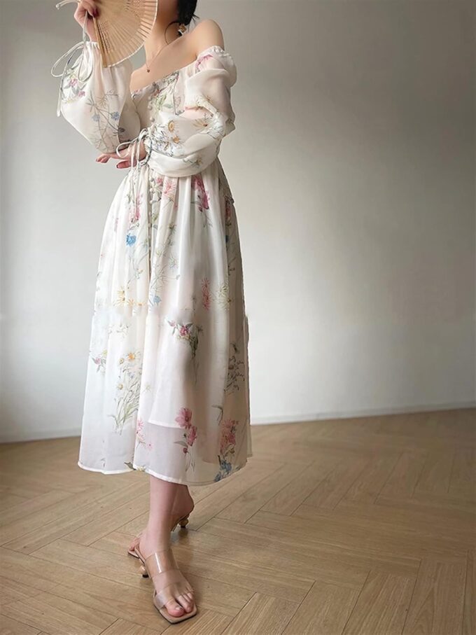 Women's Tea Break French Dresses Printed Thin Fairy Long Dress 2025 New – Bild 6