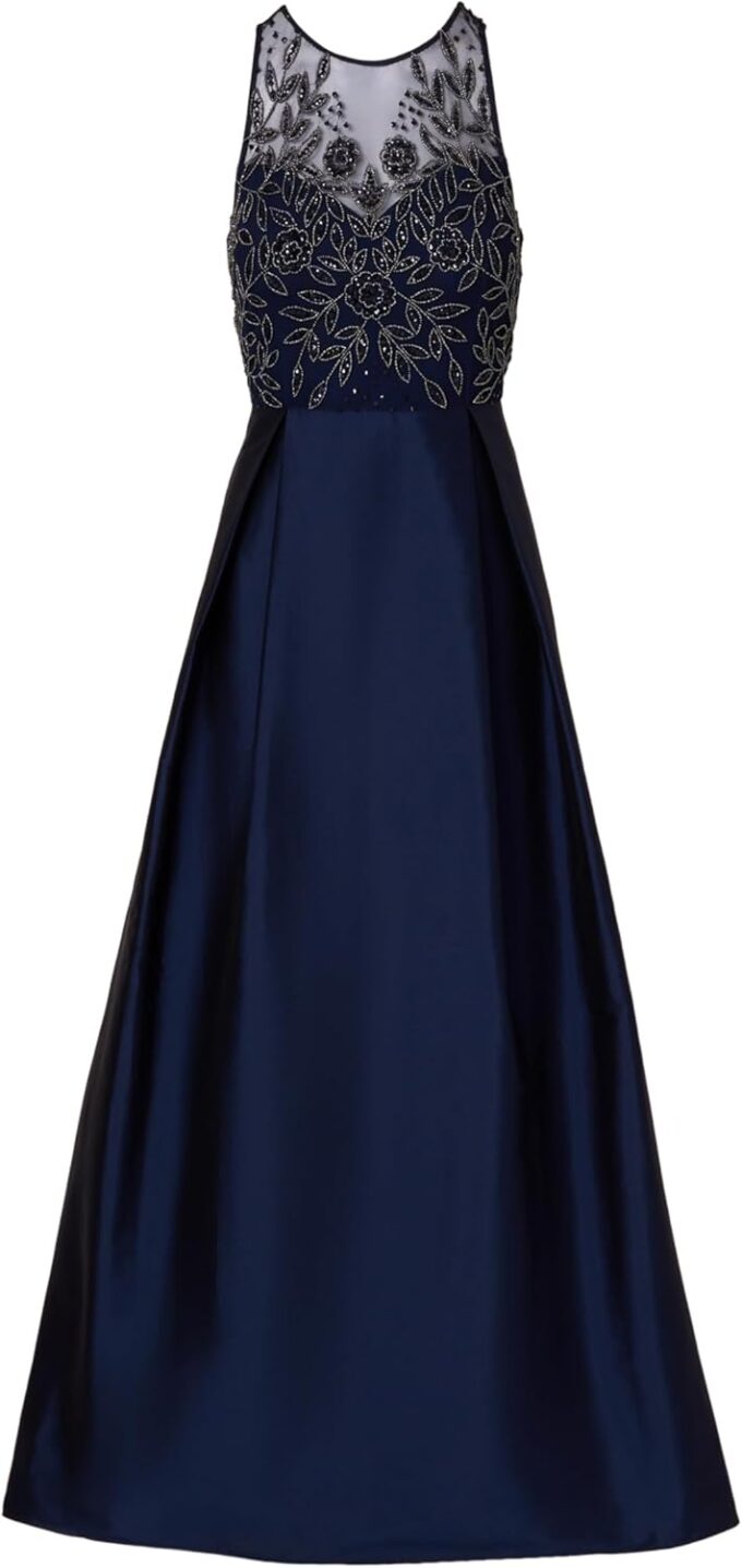 Adrianna Papell Women's Bead Combo Taffeta Long Dress – Bild 5