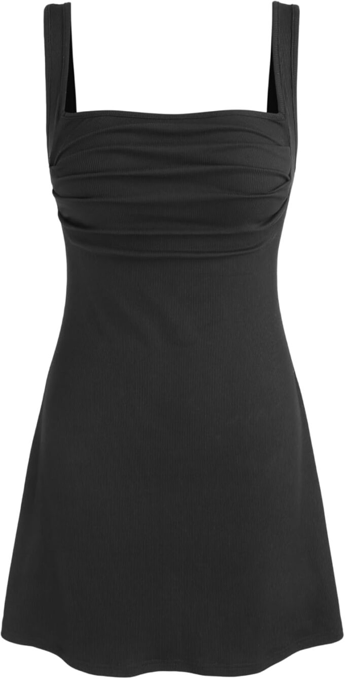 CIDER Women's Summer Floral Dress Square Neck Mini Dress Sleeveless Cute Sundress Party Dresses Trendy 2025