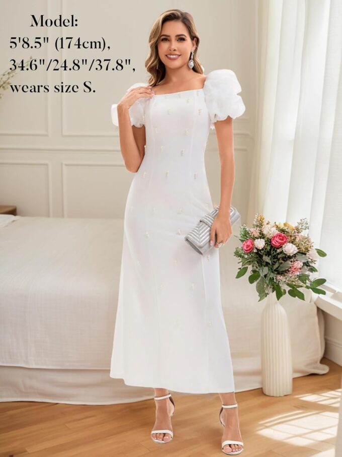 Women's Summer Club & Night Out Dresses Elegant Evening Party Cocktail Sexy Ruched Prom Wedding Guest Maxi Dress – Bild 3