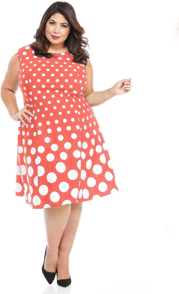 London Times Damen Cap SLV Fit/Flare Kleid – Bild 4