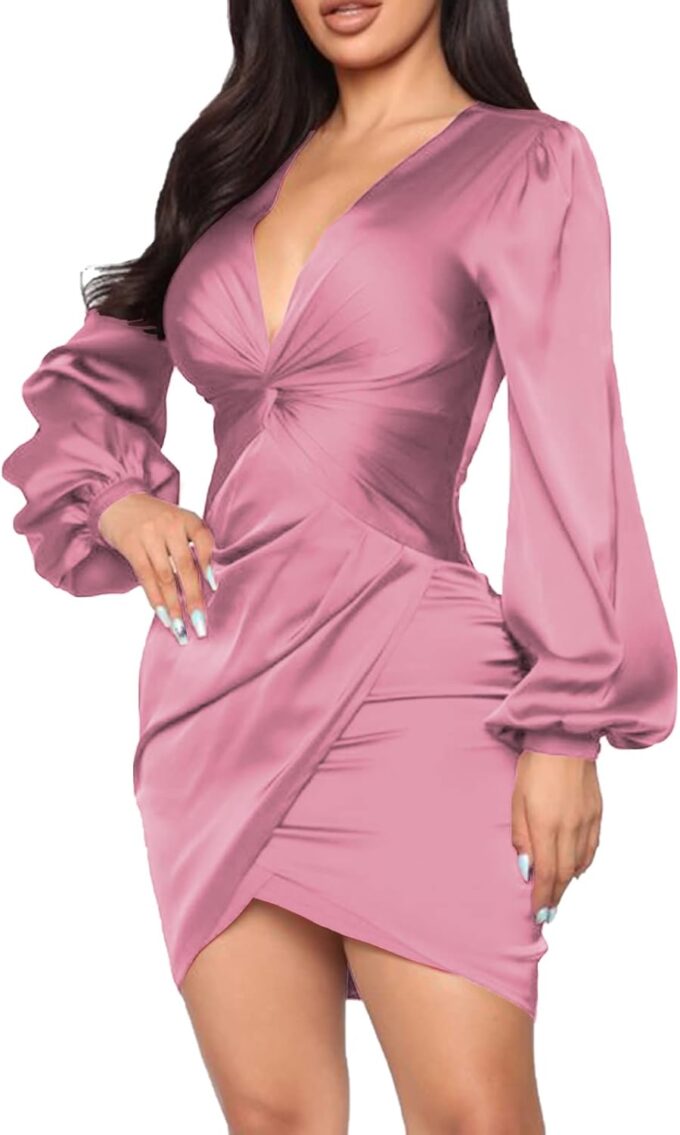 LightlyKiss Women's Wedding Guest Dress Twist Front Formal Party Cute Dress Women Front Formal Party Cute Dresses