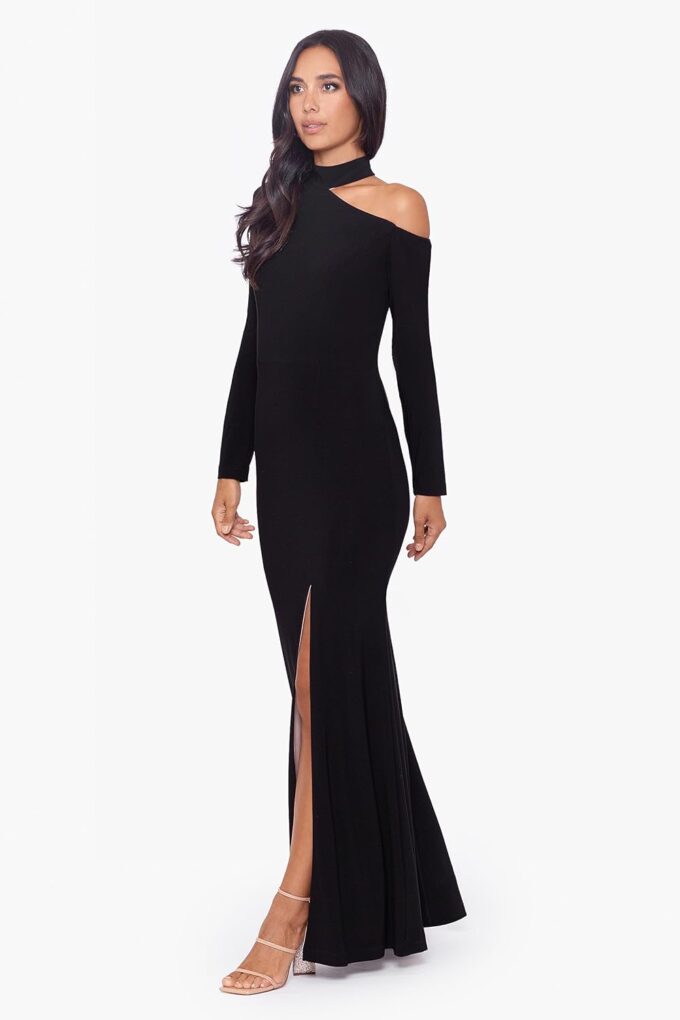 Xscape Women's Long Sleeve One Shoulder Cutout Dress – Bild 3