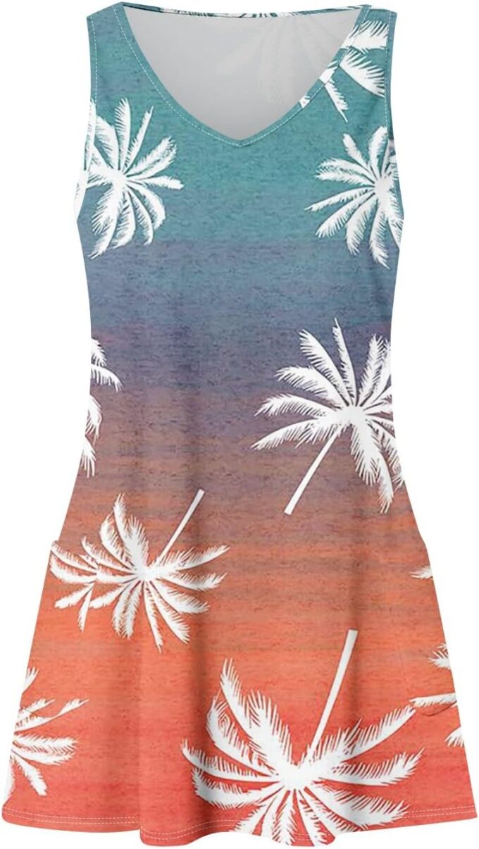 Summer Dresses for Women 2025 Casual V Neck Sleeveless Sundresses Boho Beach Tank Dresses with Pockets – Bild 6