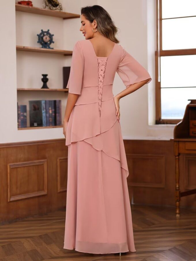 Women's Mother of The Bride Dresses 2025 for Wedding Chiffon A Line Long Formal Evening Dress PU194 – Bild 4