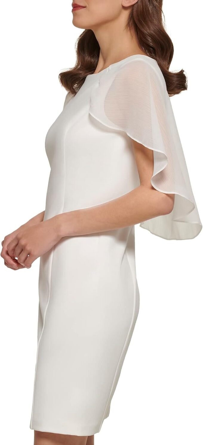 DKNY womens Short Sleeve Combo Cape Dress – Bild 2