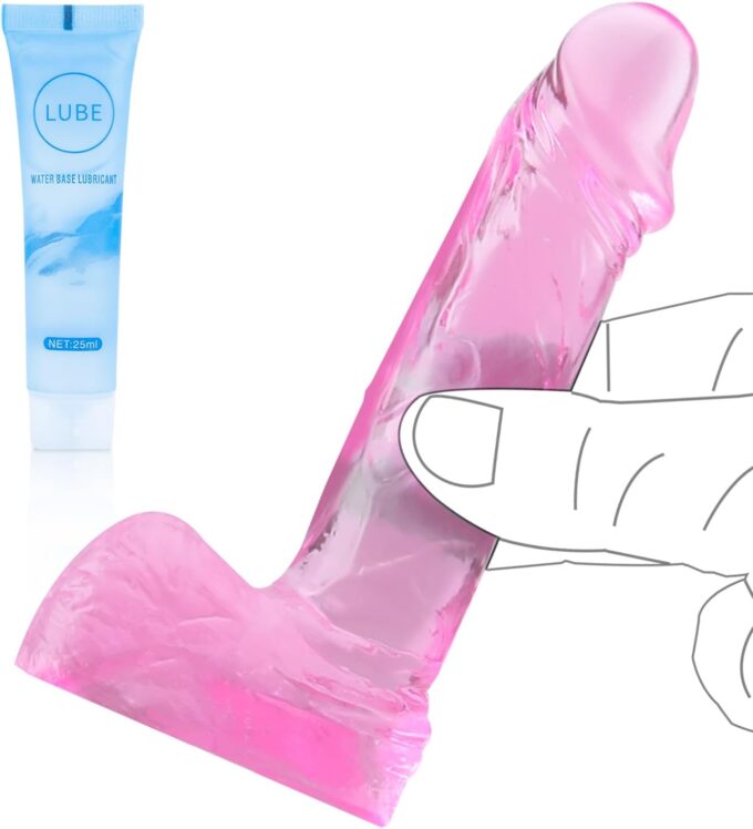 12cm Realistischer Anal Dildo für Anfänger, mit Starkem Saugnapf Anal Dildos Lebensechte Penisattrappe Frauen/Männer/Schwule/Paare, Adult Sex Toy für G Punkt Stimulator Anal Plug Training Sets (Pink)