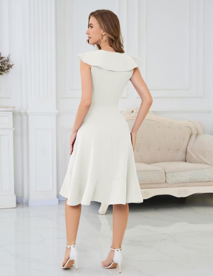 Meetjen Women's Cocktail Dresses Formal Wedding Guest 2025 Tea Party A Line Ruffle Hi Low Elegant Prom Graduation Dress – Bild 5