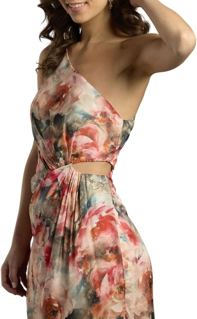 David's Bridal One-Shoulder Charmeuse Sheath Dress with Cutout – Bild 4