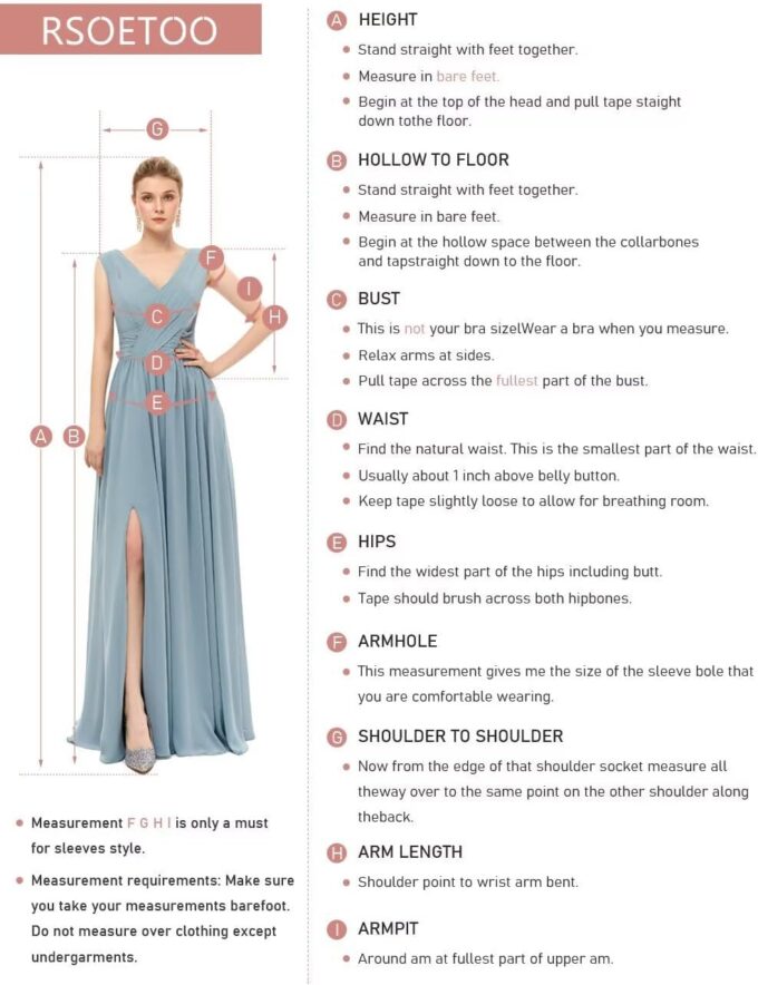 RSOETOO Women's Chiffon Mother of The Bride Dresses Long for Wedding V Neck 3/4 Sleeve Formal Evening Dress RO005 – Bild 6