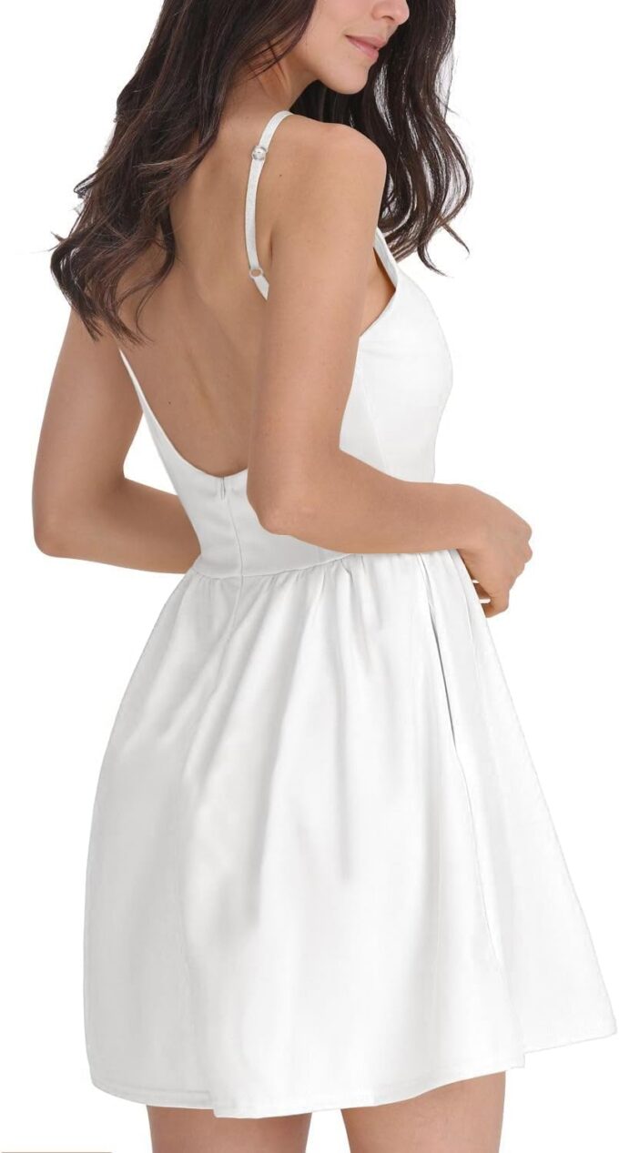 FANCYINN Women Short Dress Sexy Spaghetti Strap Backless Mini Casual Dress Halter Dresses Homecoming Dresses – Bild 3