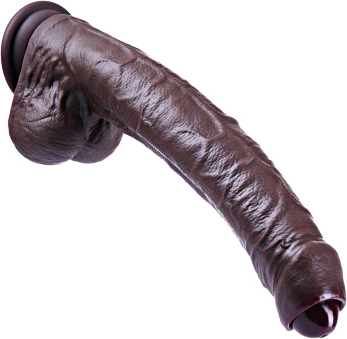 26,3 cm realistischer unbeschnittener beweglicher Vorhaut-Dildo. Riesiger Silikon-Dildo. Langer Vagina- und Anus großer Dildo. Großer Saugfuß schwarzer XXL-Dildo. Geeignet für Männer, Frauen und Paare